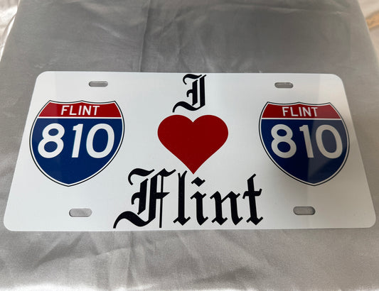 I Love Flint License Plate