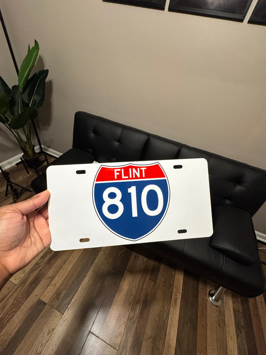 Flint Interstate License Sign Plate