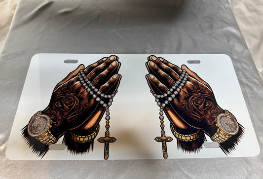 Praying Hands License Plate
